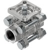 Ball valve Series: VZBE Stainless steel/PTFE Bare stem PN63 Internal thread (NPT) 1/2" (15)